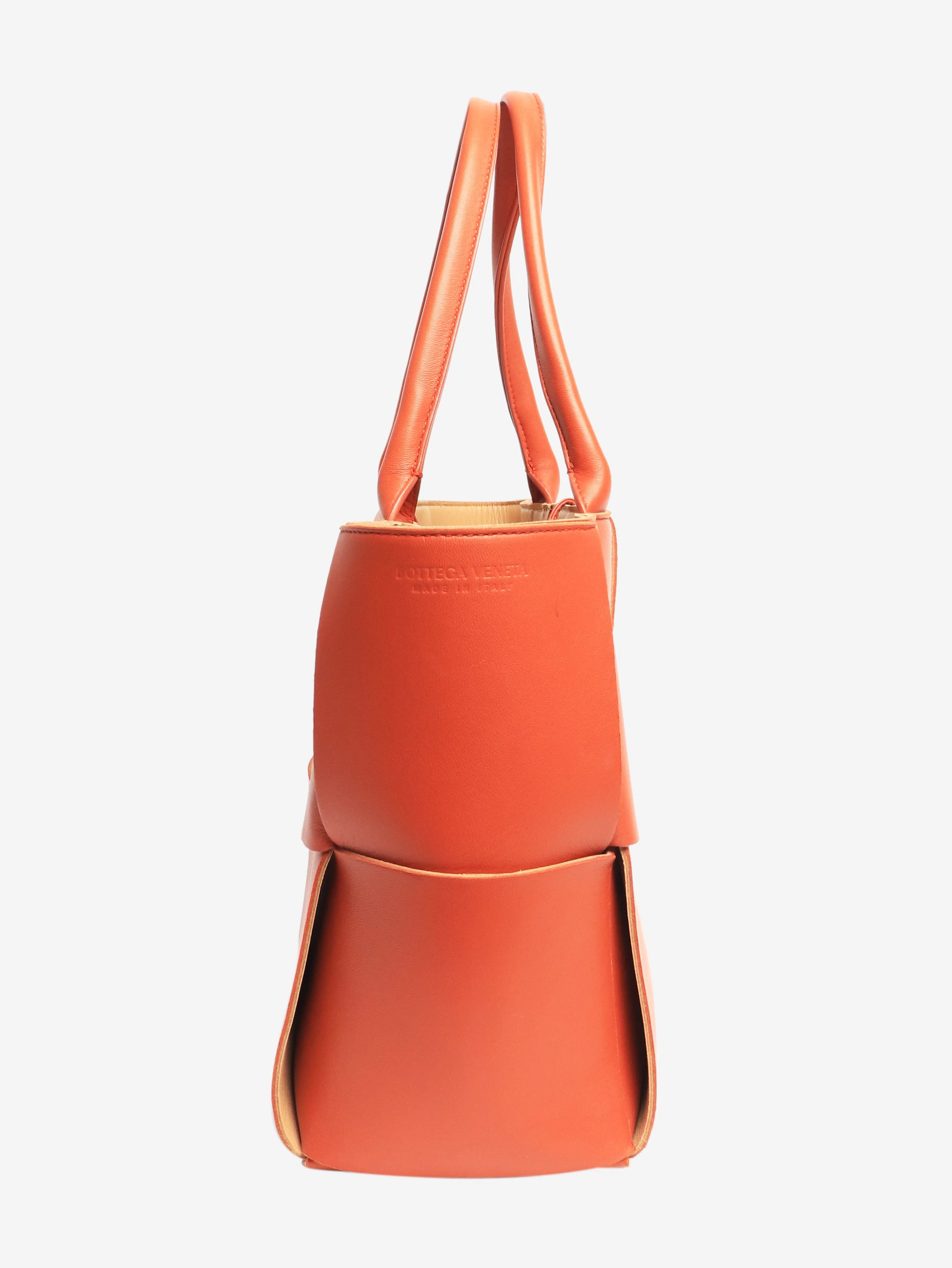 Orange Arco medium leather tote bag - Image 3