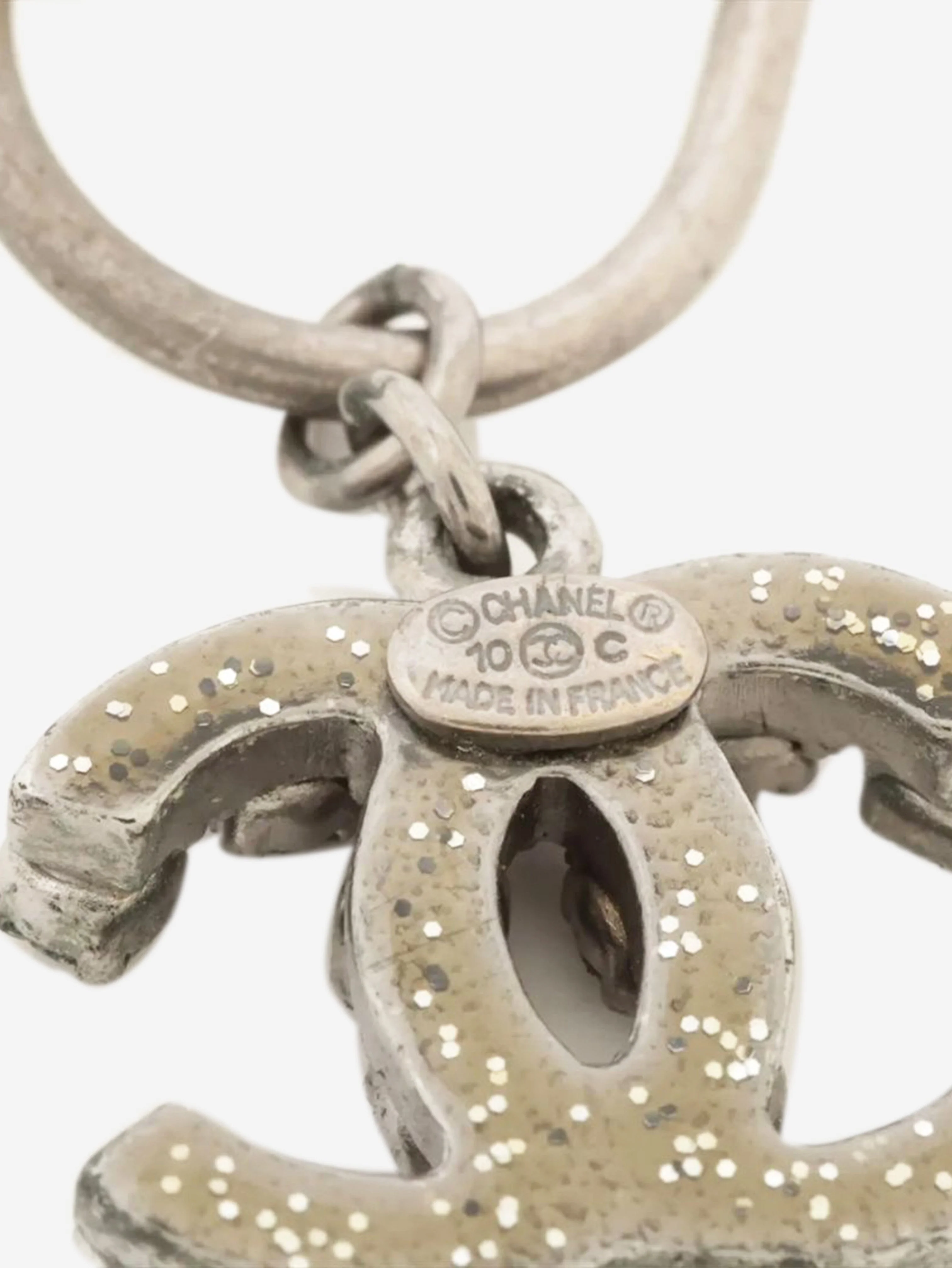 Gunmetal grey Coco Mark 10C bejewelled earrings - Image 5