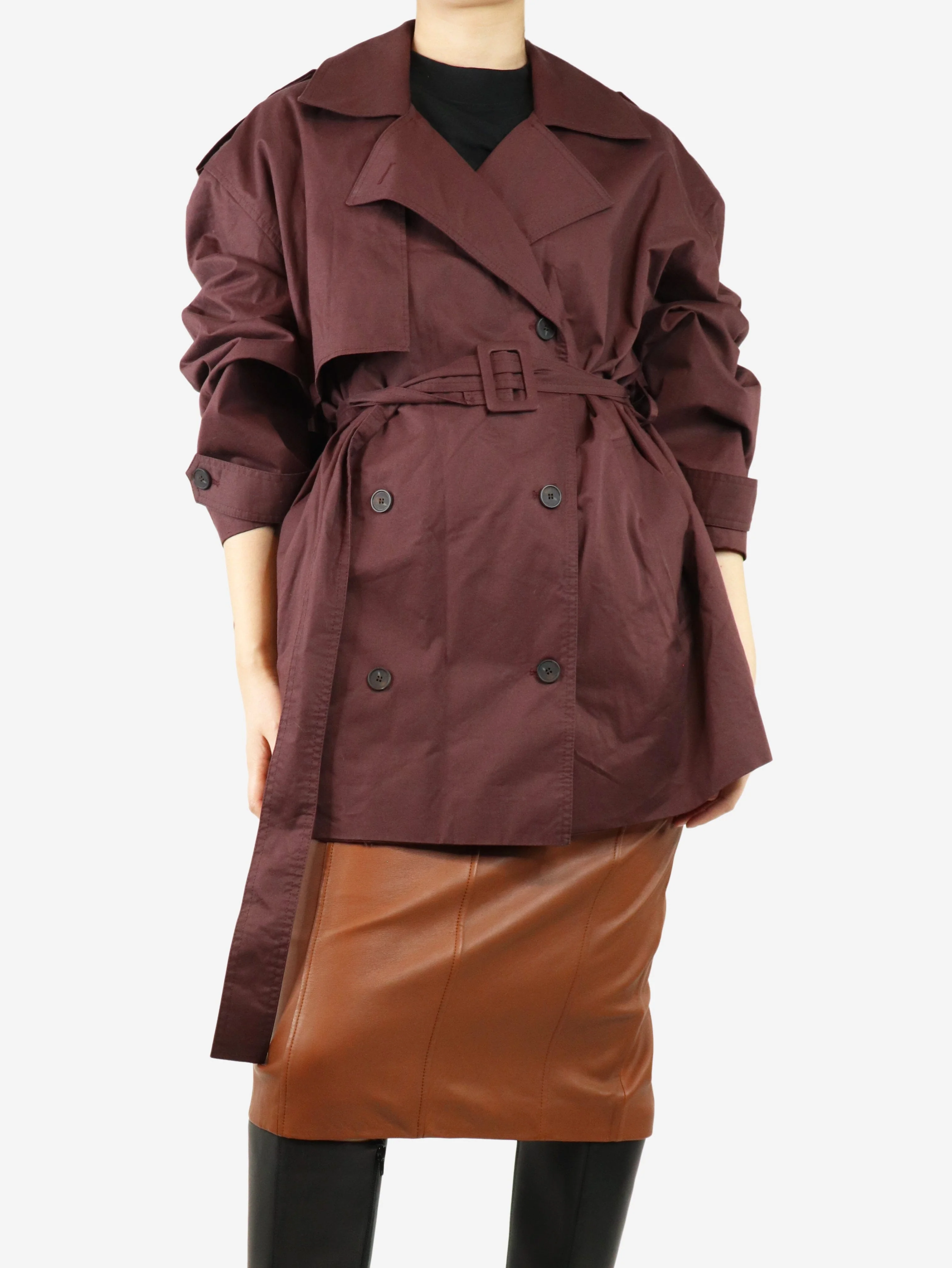 Maroon Gaia trench coat - size One Size - Image 3