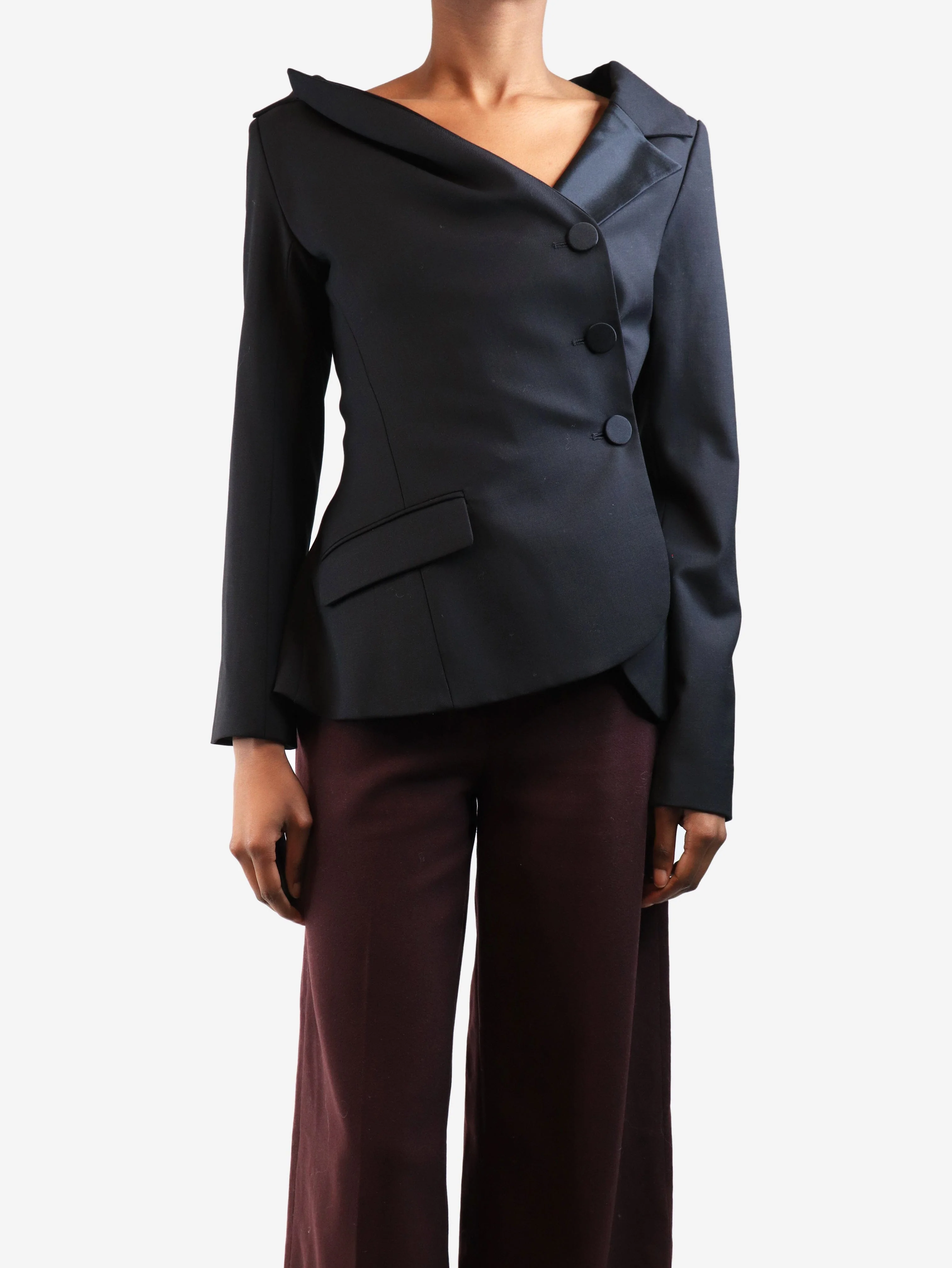 Black asymmetric blazer - size UK 6 - Image 3