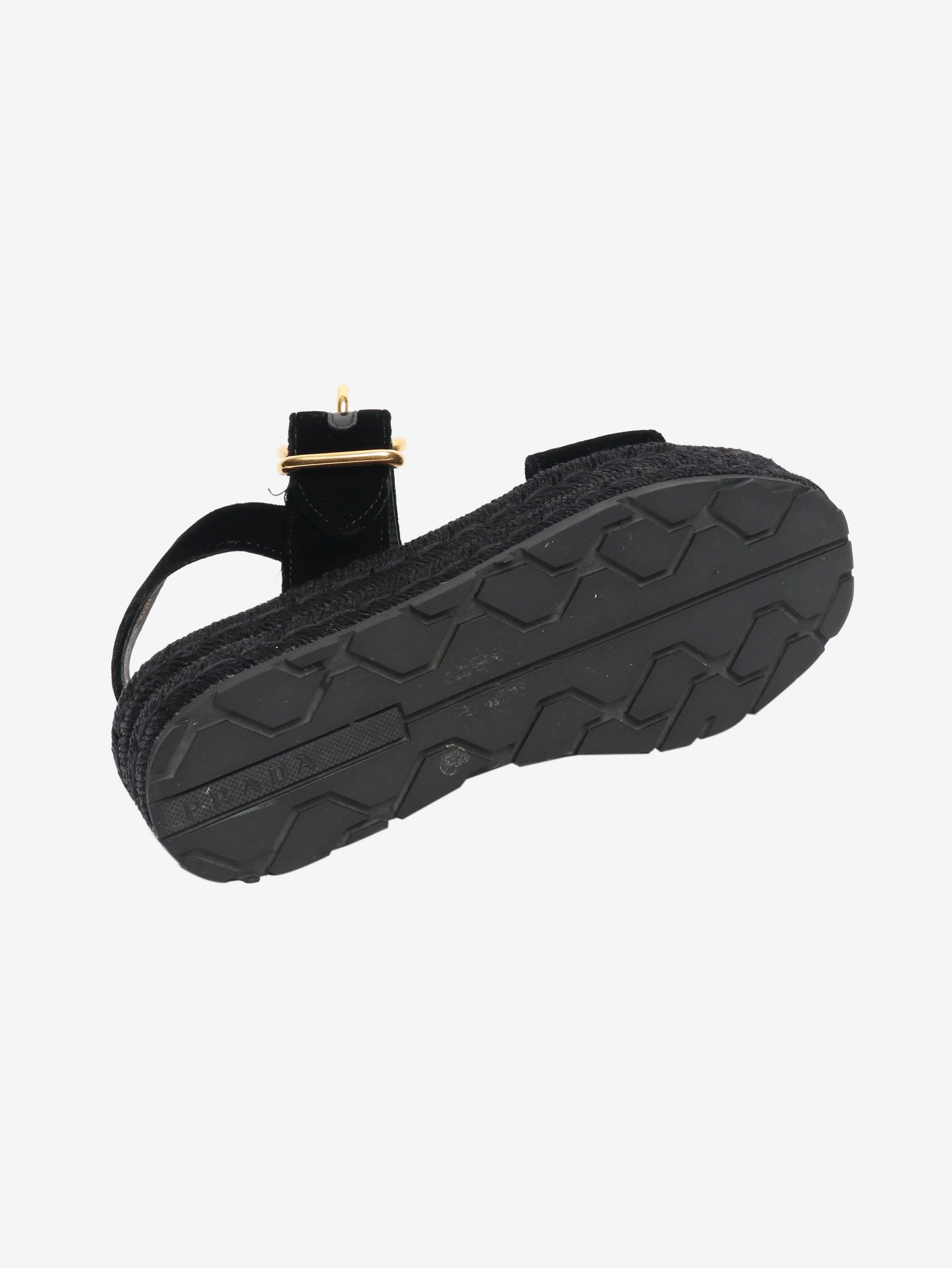 Black velvet platform sandals - size EU 37.5 - Image 4